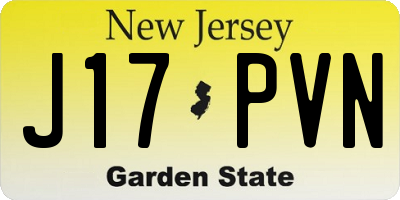 NJ license plate J17PVN