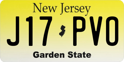NJ license plate J17PVO