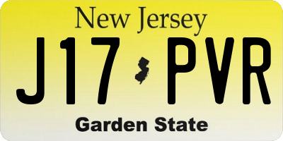 NJ license plate J17PVR