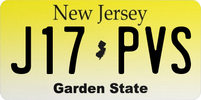 NJ license plate J17PVS