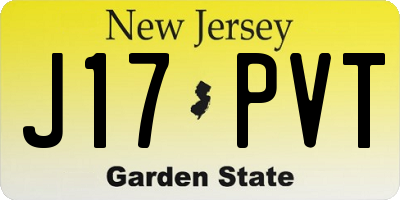 NJ license plate J17PVT