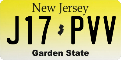 NJ license plate J17PVV