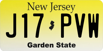 NJ license plate J17PVW