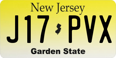 NJ license plate J17PVX