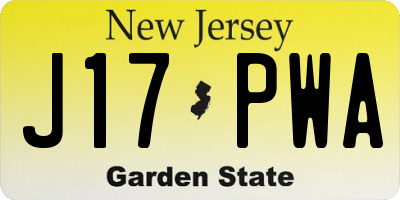 NJ license plate J17PWA