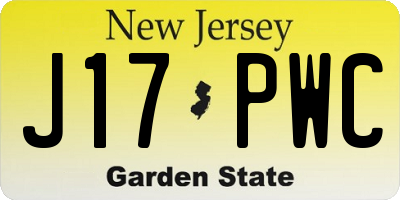 NJ license plate J17PWC
