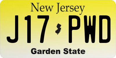 NJ license plate J17PWD