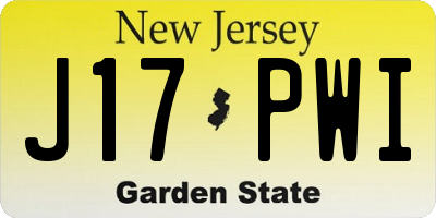 NJ license plate J17PWI