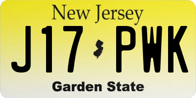 NJ license plate J17PWK