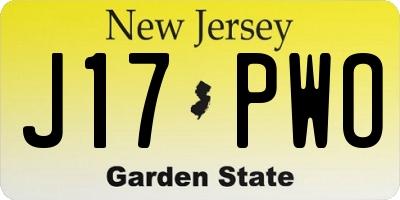 NJ license plate J17PWO