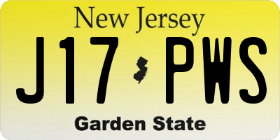 NJ license plate J17PWS