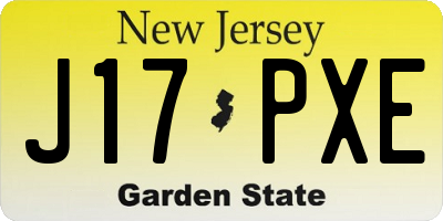 NJ license plate J17PXE