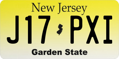 NJ license plate J17PXI