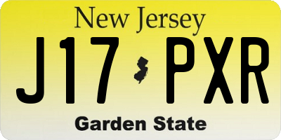 NJ license plate J17PXR