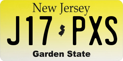 NJ license plate J17PXS