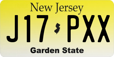 NJ license plate J17PXX