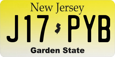 NJ license plate J17PYB