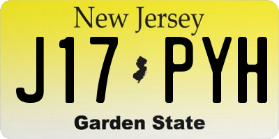 NJ license plate J17PYH