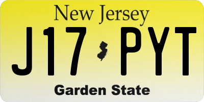 NJ license plate J17PYT