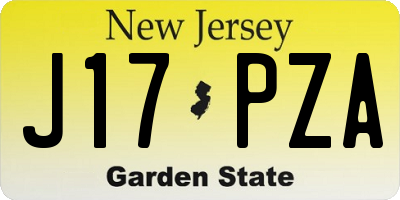 NJ license plate J17PZA