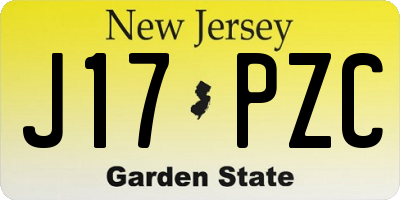 NJ license plate J17PZC