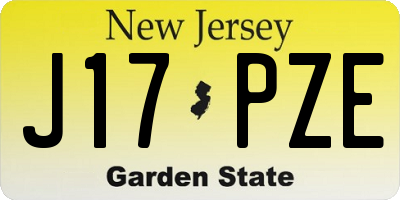 NJ license plate J17PZE