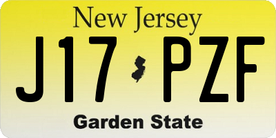 NJ license plate J17PZF
