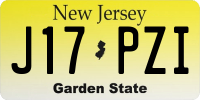 NJ license plate J17PZI