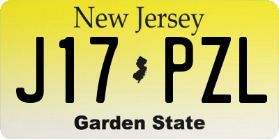 NJ license plate J17PZL