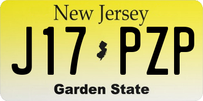 NJ license plate J17PZP
