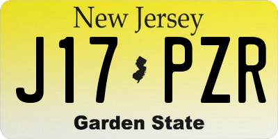 NJ license plate J17PZR
