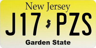 NJ license plate J17PZS