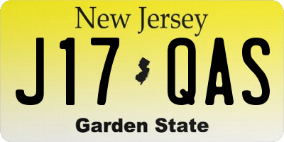 NJ license plate J17QAS