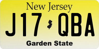 NJ license plate J17QBA