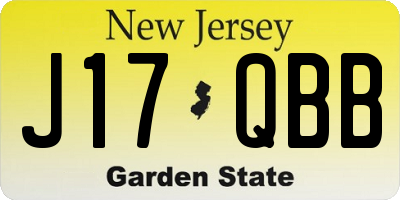NJ license plate J17QBB