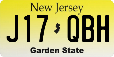 NJ license plate J17QBH