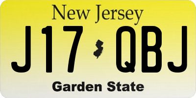NJ license plate J17QBJ