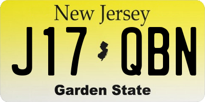 NJ license plate J17QBN
