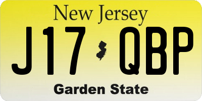 NJ license plate J17QBP