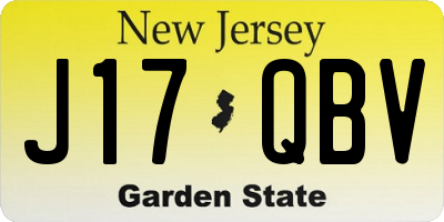 NJ license plate J17QBV