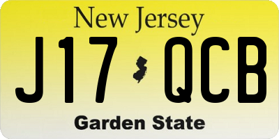 NJ license plate J17QCB