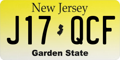 NJ license plate J17QCF