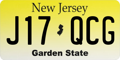 NJ license plate J17QCG