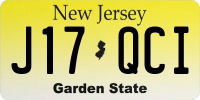 NJ license plate J17QCI