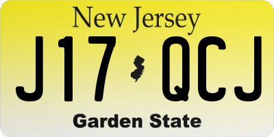 NJ license plate J17QCJ