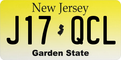 NJ license plate J17QCL