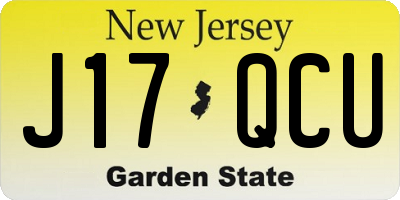 NJ license plate J17QCU