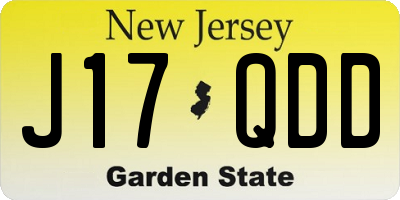 NJ license plate J17QDD