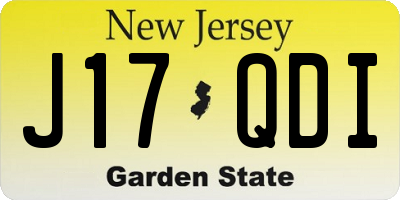 NJ license plate J17QDI