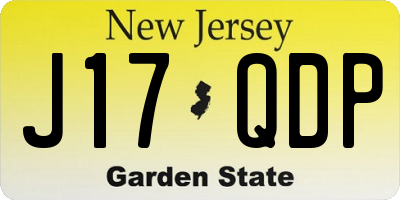 NJ license plate J17QDP